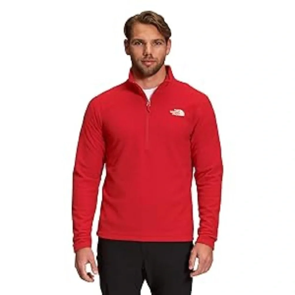 The North Face- Men's 1/4-Zip Red Fleece Jacket - Size XL‎ ♥️